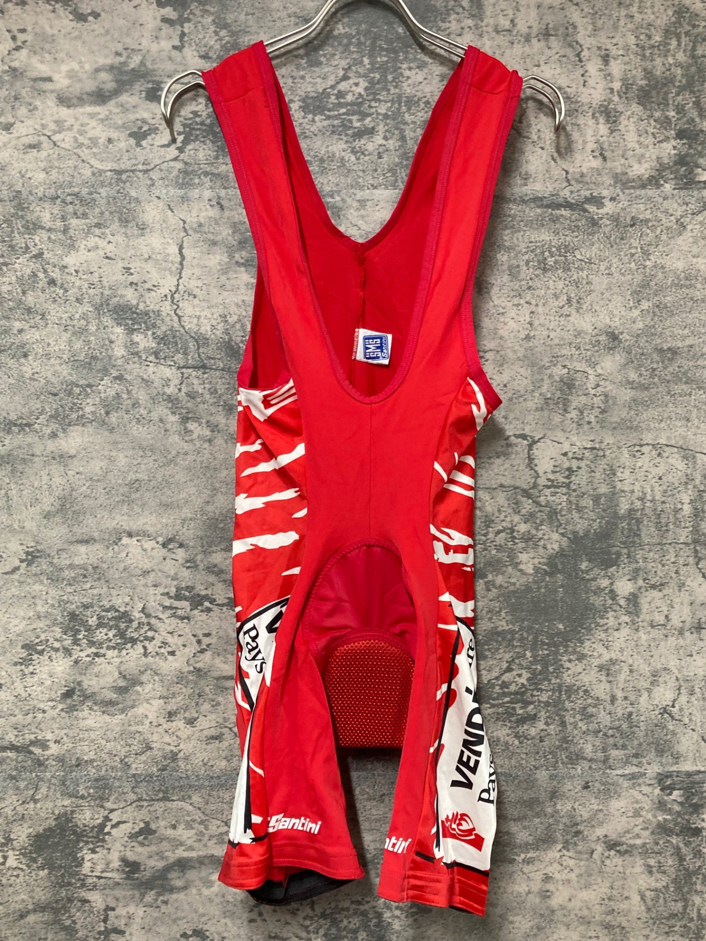 IW719 サンティーニ Santini 半袖 ハーフジップ サイクルジャージ ビブショーツ 上下セット 赤 L Vendée U