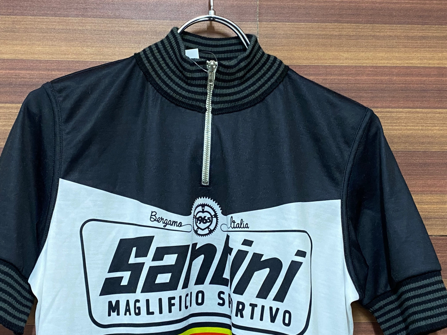 IE732 サンティーニ Santini 半袖 サイクルジャージ 黒 青 M