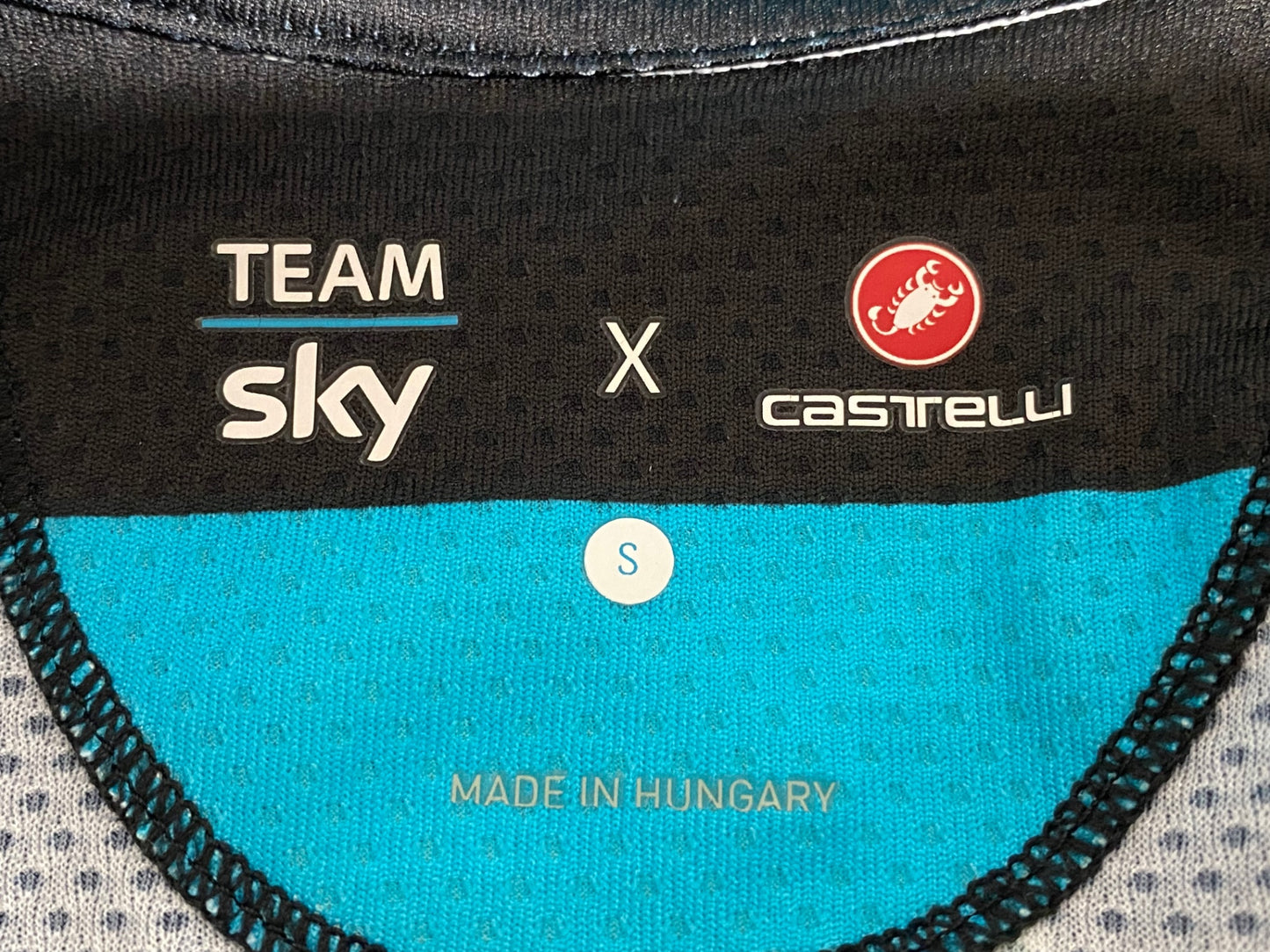 JC803 カステリ CASTELLI 半袖 サイクルジャージ 黒 S TEAM sky