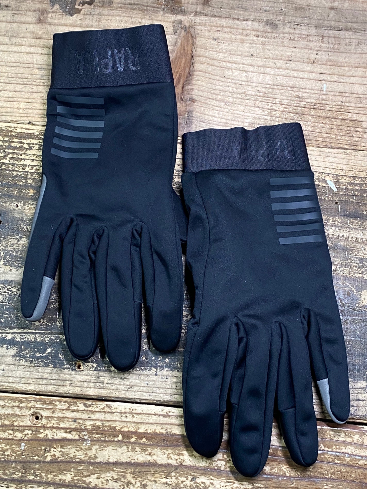 JC620 ラファ Rapha PRO TEAM WINTER GLOVES 裏起毛 長指 サイクルグローブ 黒 L