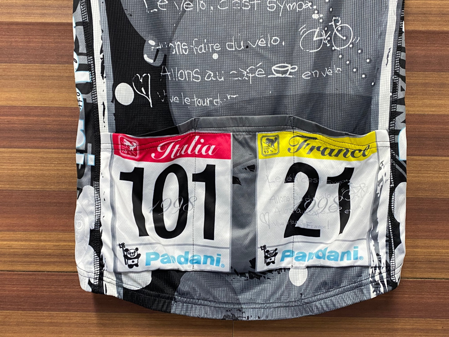 IT128 パンダーニ Pandani 半袖 サイクルジャージ 黒 グレー M