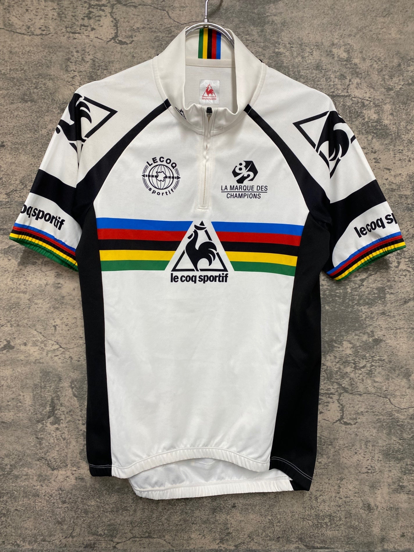 IW808 ルコックスポルティフ le coq sportif 半袖 サイクルジャージ 白 黒 L