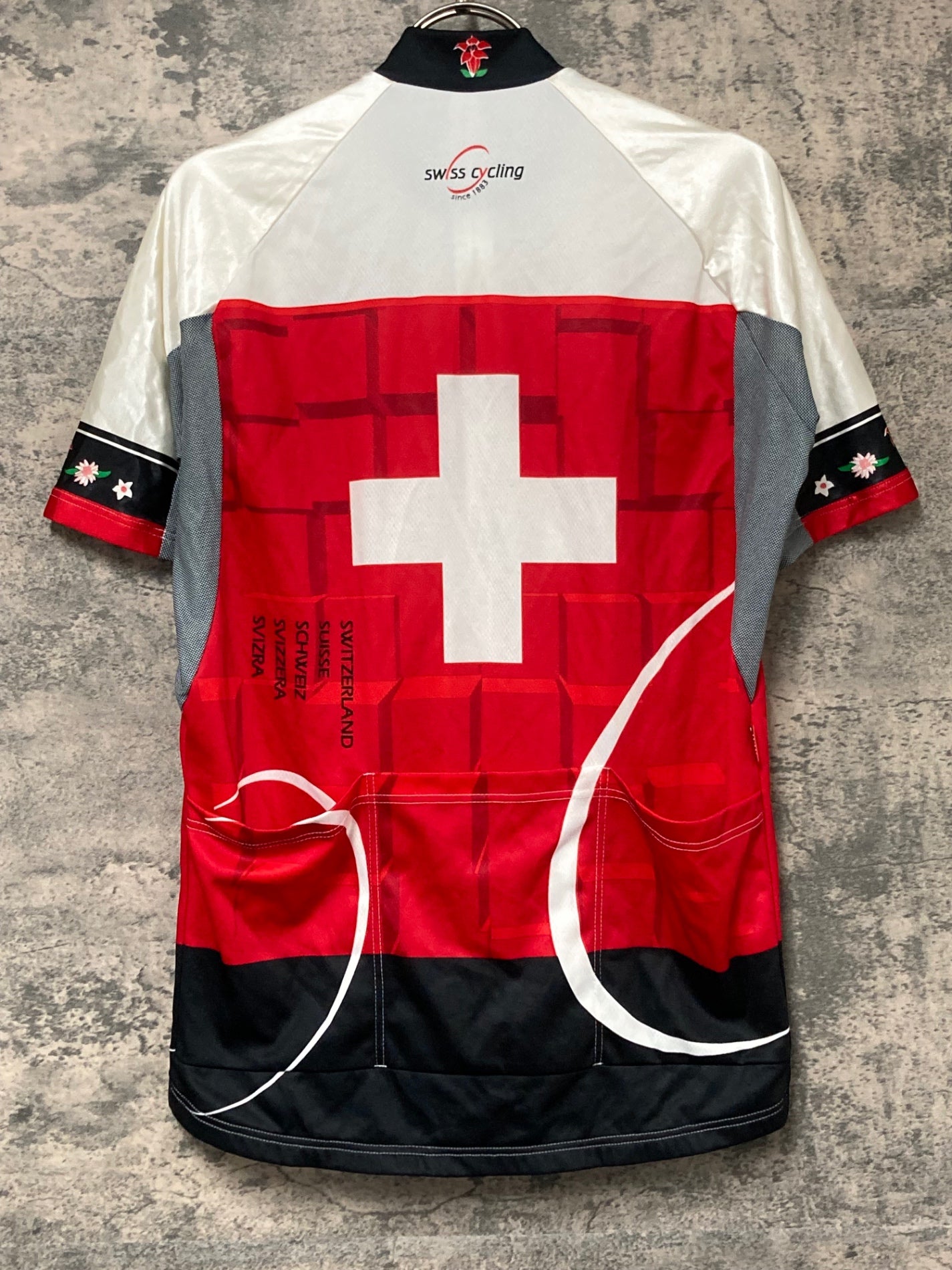 IW717 アソス assos 半袖 サイクルジャージ 白 赤 M