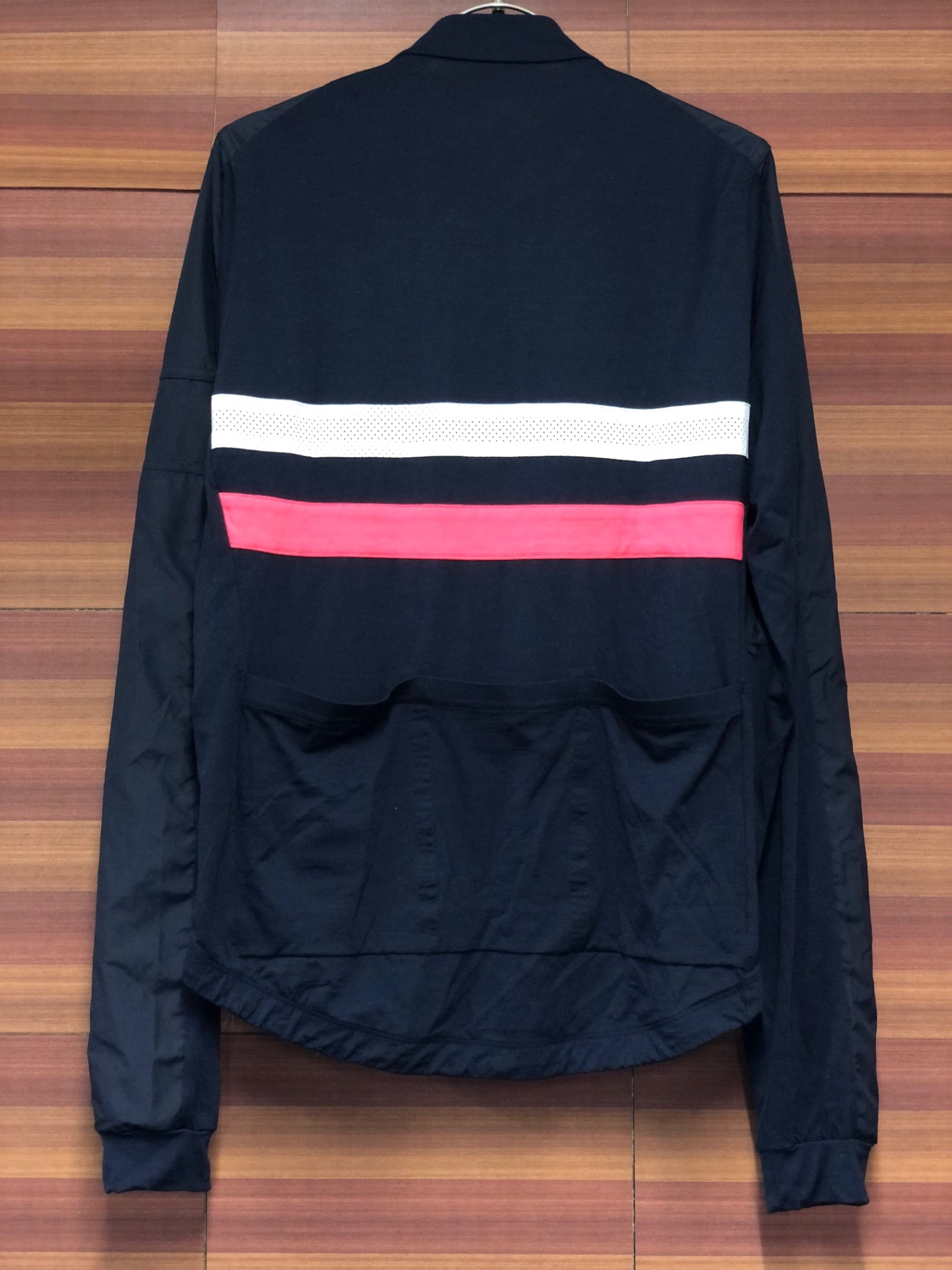 IT543 ラファ Rapha BREVET LONG SLEEVE WINDBLOCK JERSEY 長袖サイクルジャージ 紺 M 裏起毛 防風