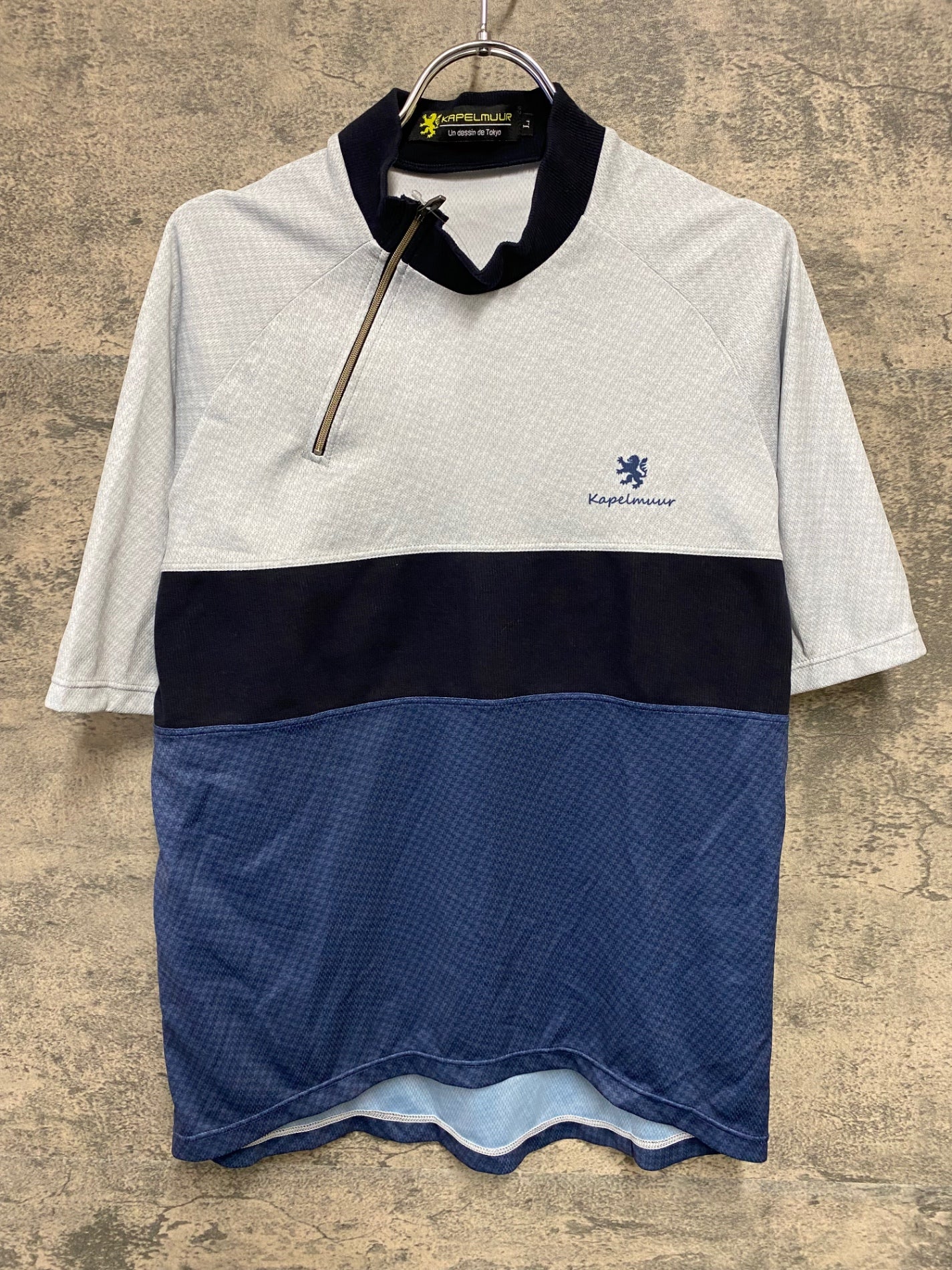 JB760 カペルミュール KAPELMUUR 半袖 サイクルジャージ ハーフジップ 水色 紺 L