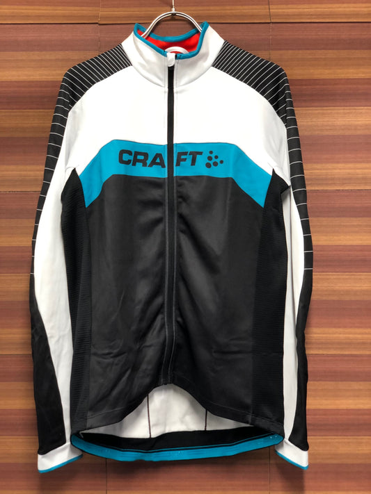 IT955 クラフト CRAFT 長袖 サイクルジャケット 白黒 L 裏起毛