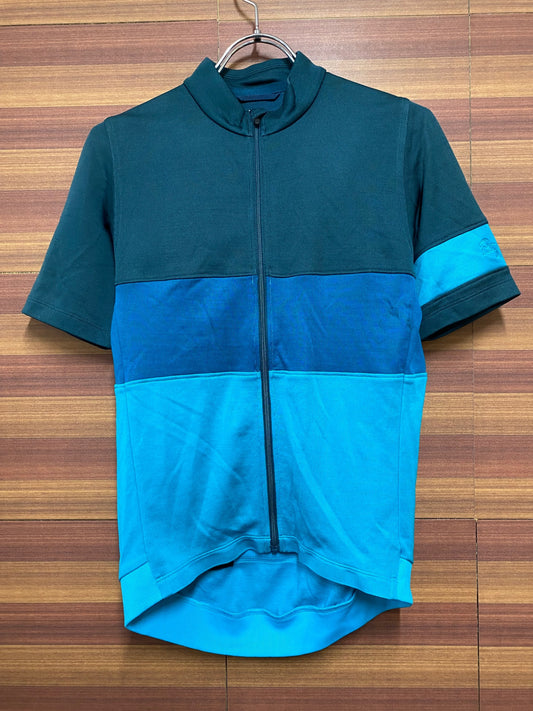 ID485 ラファ Rapha SHORT SLEEVE TRICOLOUR JERSEY 半袖 深緑 ターコイズ S