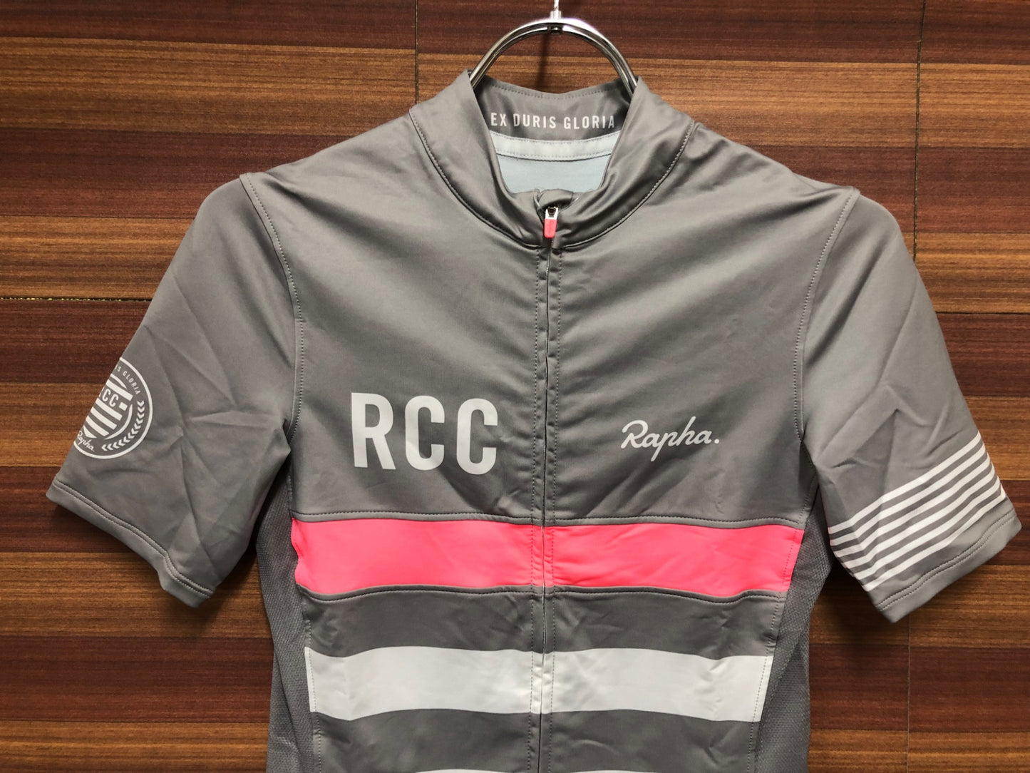 IT307 ラファ Rapha WOMEN'S RCC JERSEY 半袖 サイクルジャージ グレー ピンク S