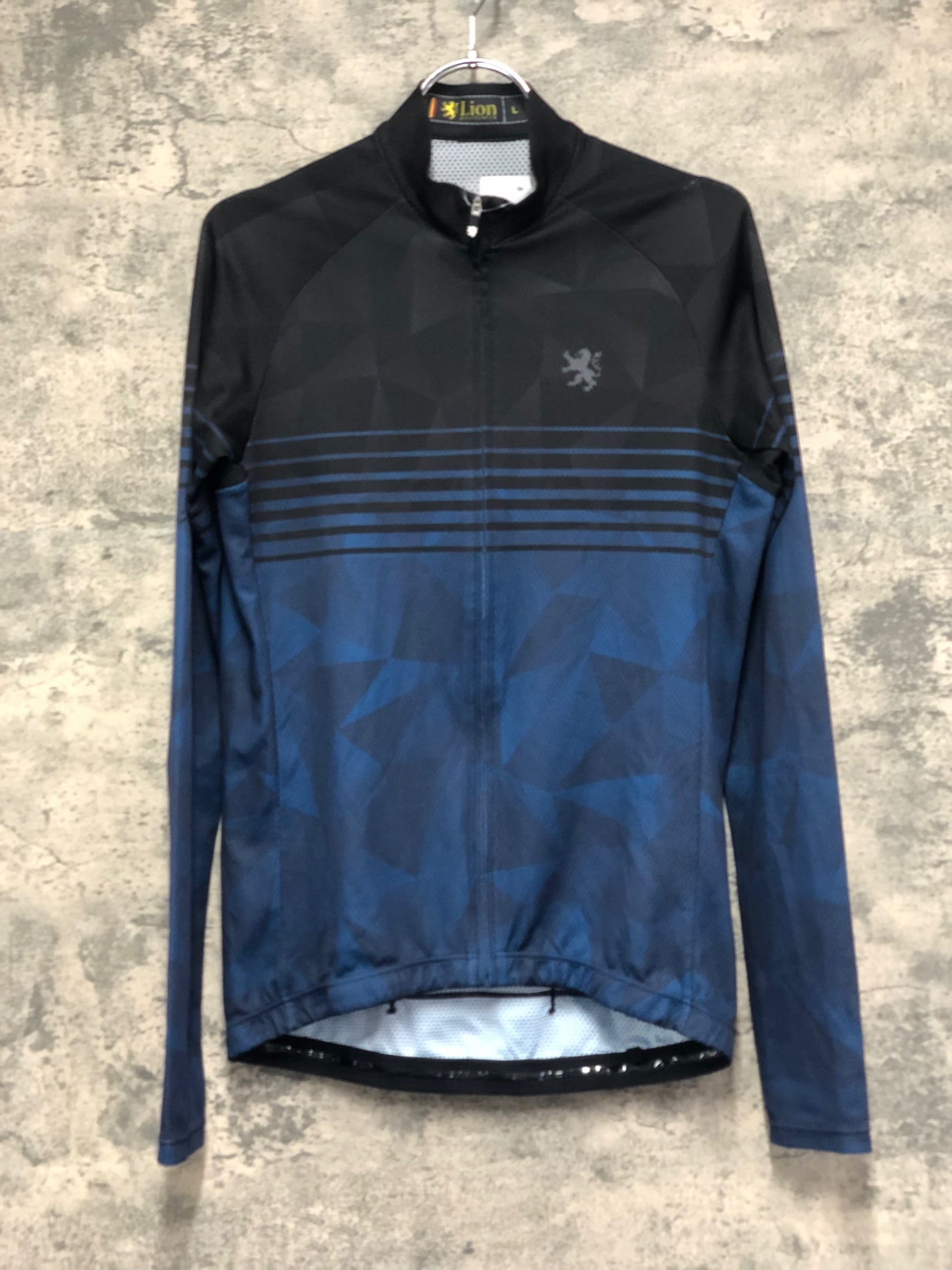 IX160 リオンドカペルミュール Lion de KAPELMUUR 長袖 サイクルジャージ 黒 紺 L