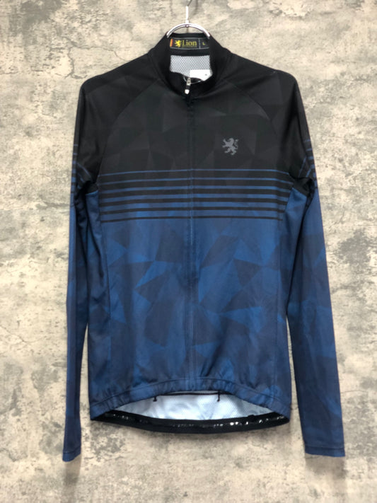 IX160 リオンドカペルミュール Lion de KAPELMUUR 長袖 サイクルジャージ 黒 紺 L