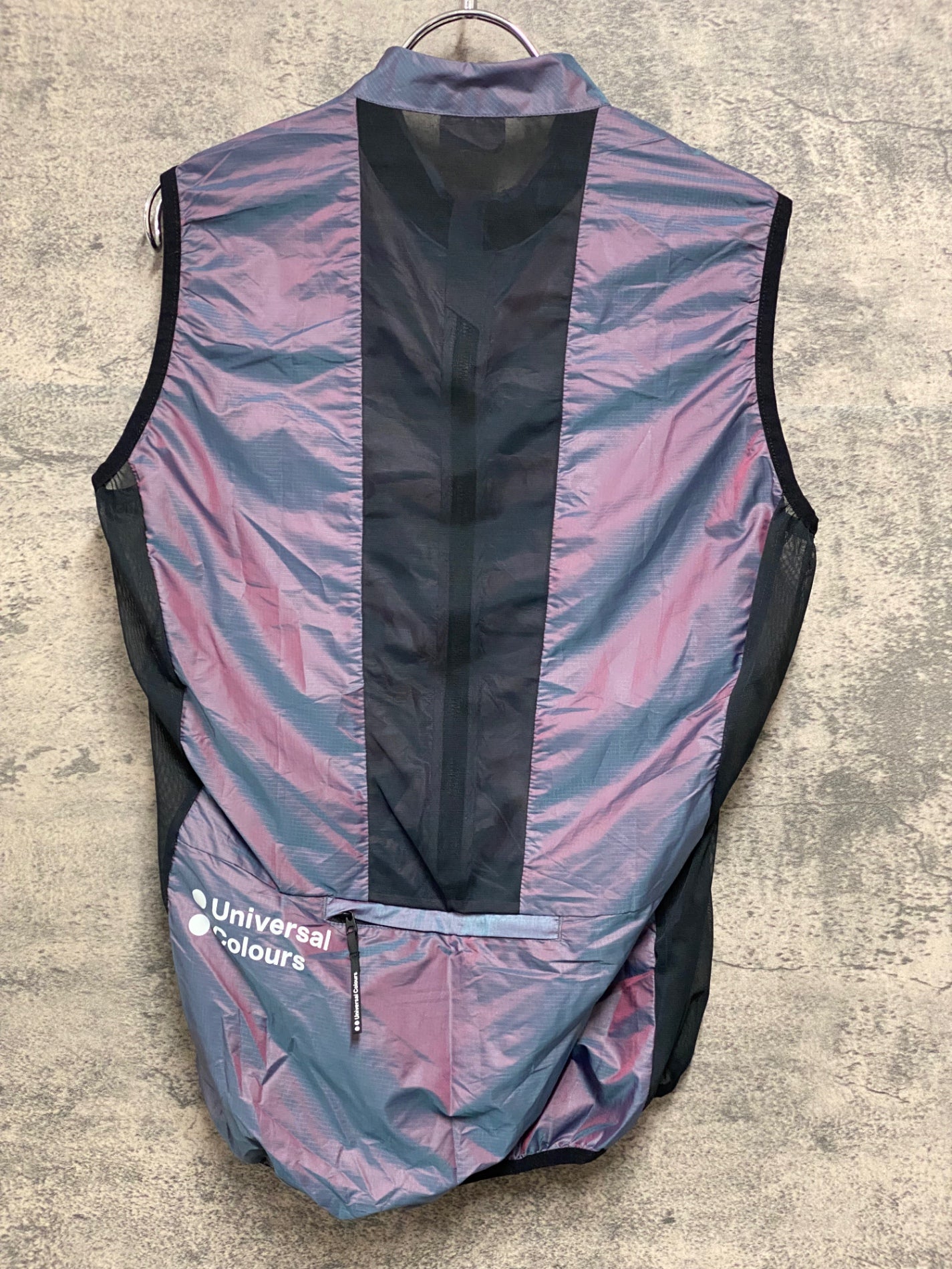 JC046 ユニバーサルカラーズ Universal Colours ジレ サイクルベスト Iridescent Green/Red L