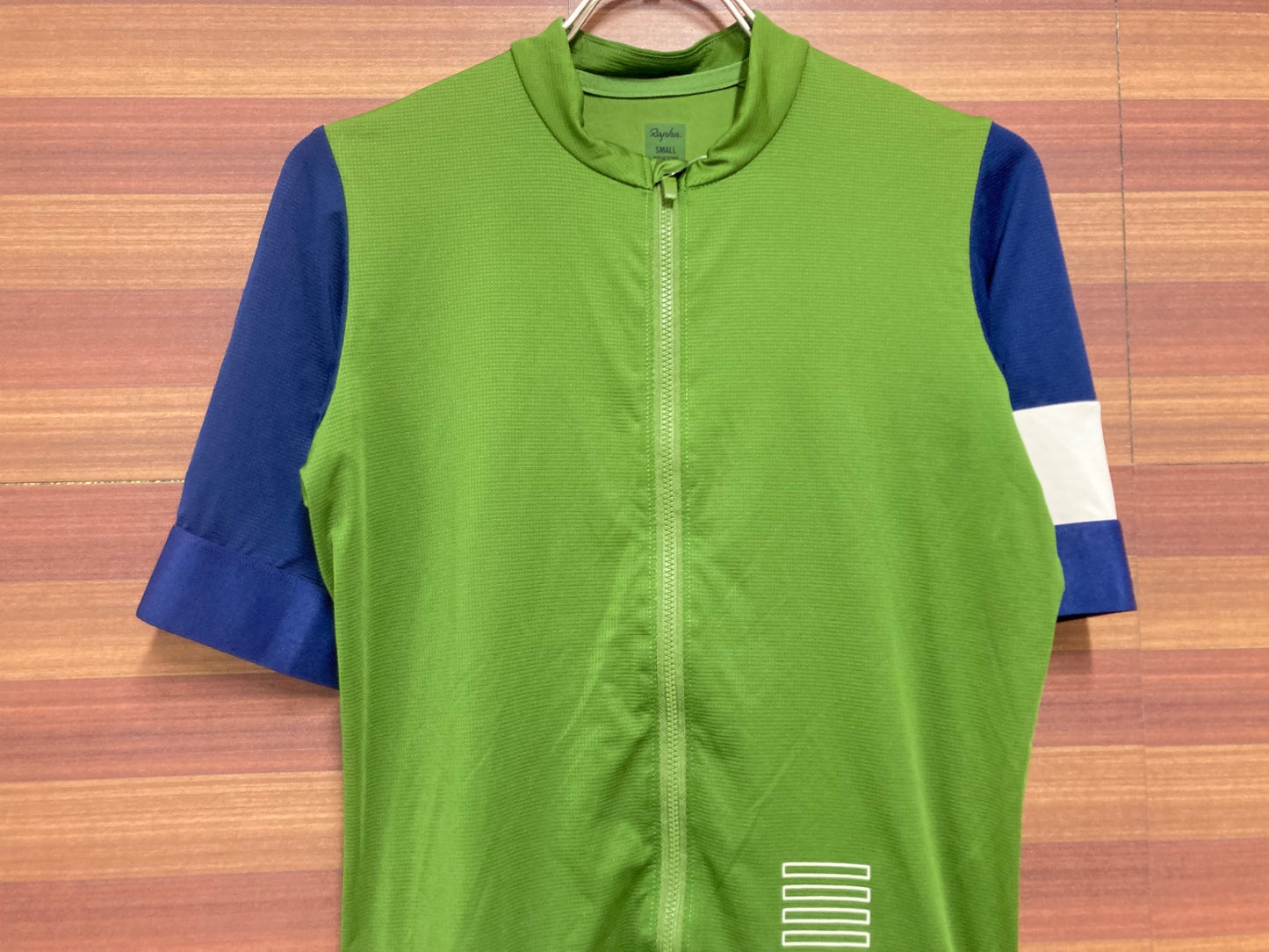 IC167 ラファ Rapha PRO TEAM TRAINING JERSEY 半袖 サイクルジャージ 緑 紺 S