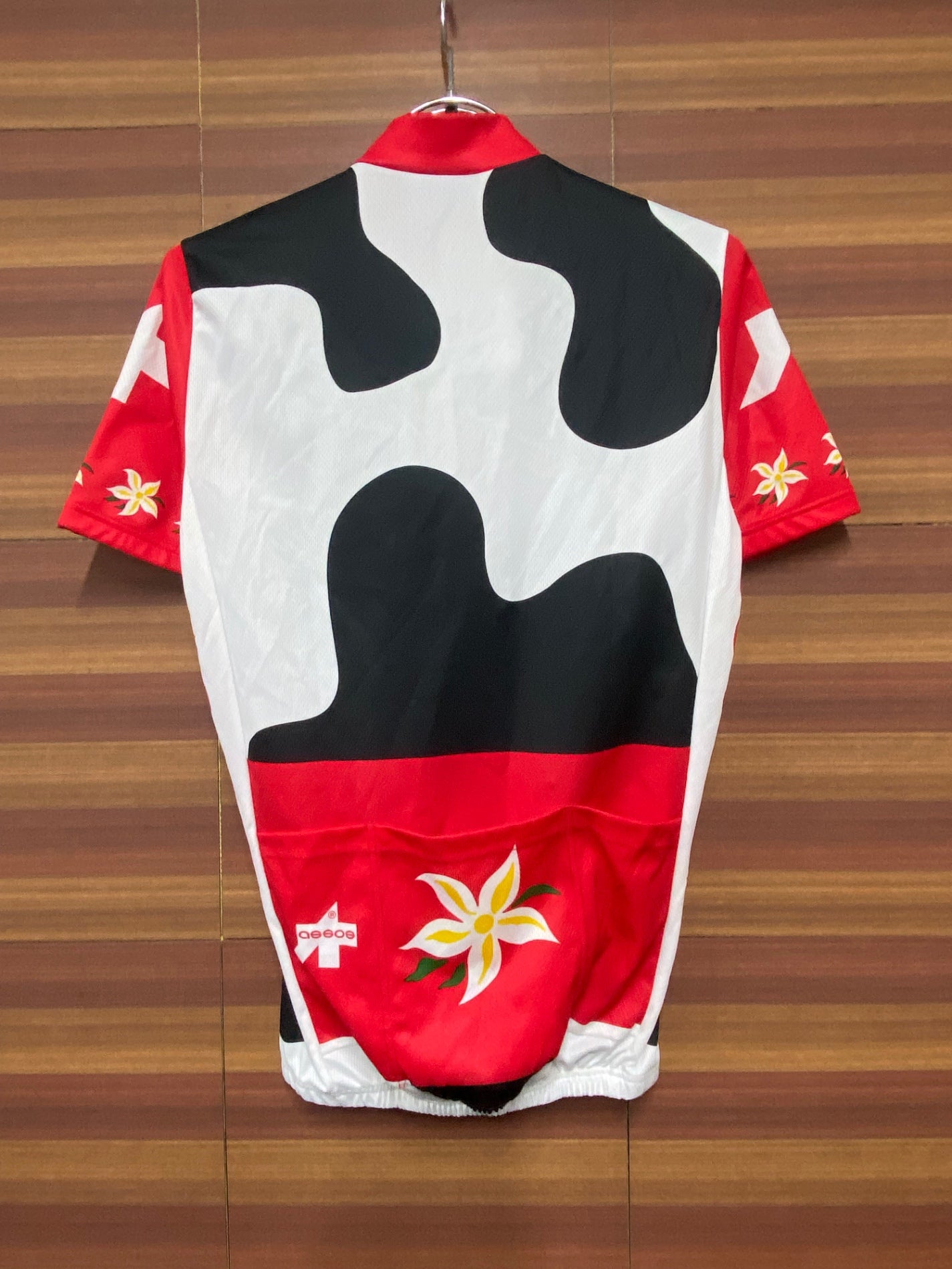 IK014 アソス assos 半袖 サイクルジャージ 白 赤 S