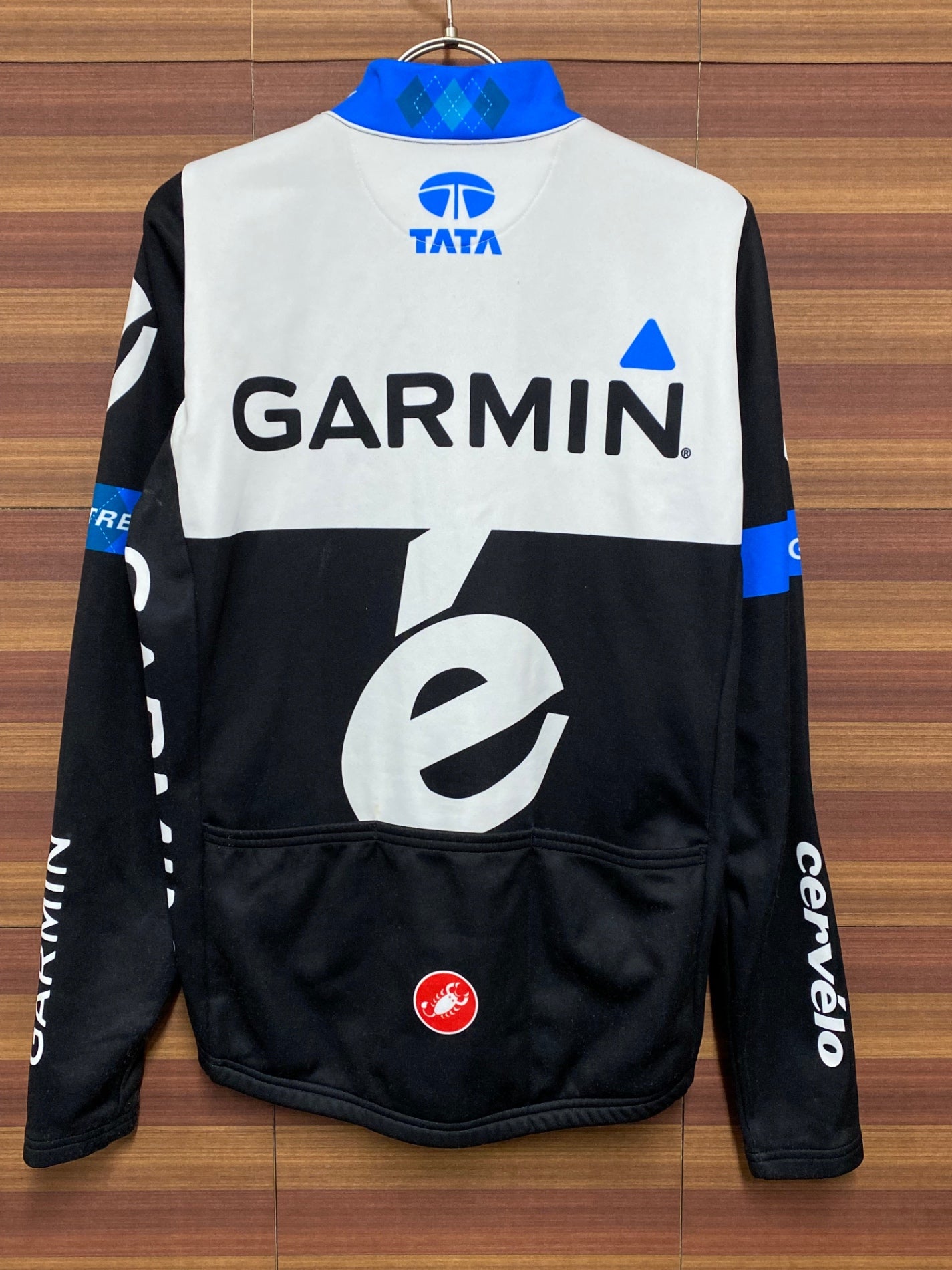 IR860 カステリ CASTELLI GARMIN サイクルジャケット ブラック ホワイト L 裏起毛