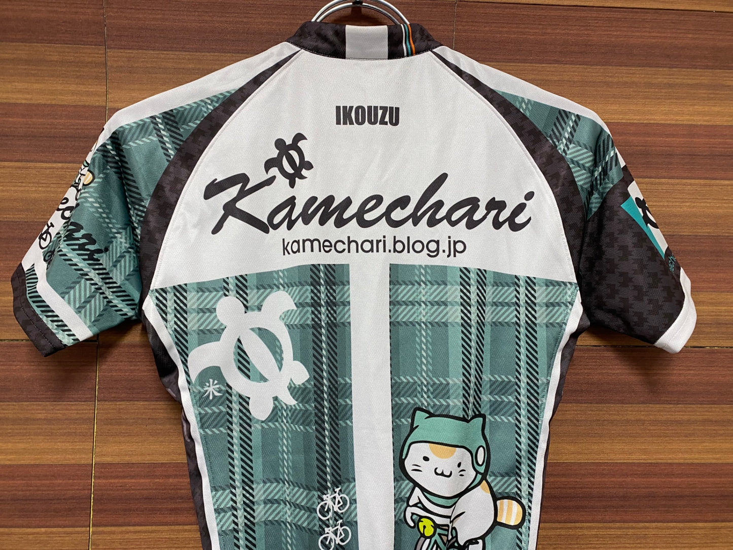 IM473 亀チャリ 半袖サイクルジャージ 茶グレー SS