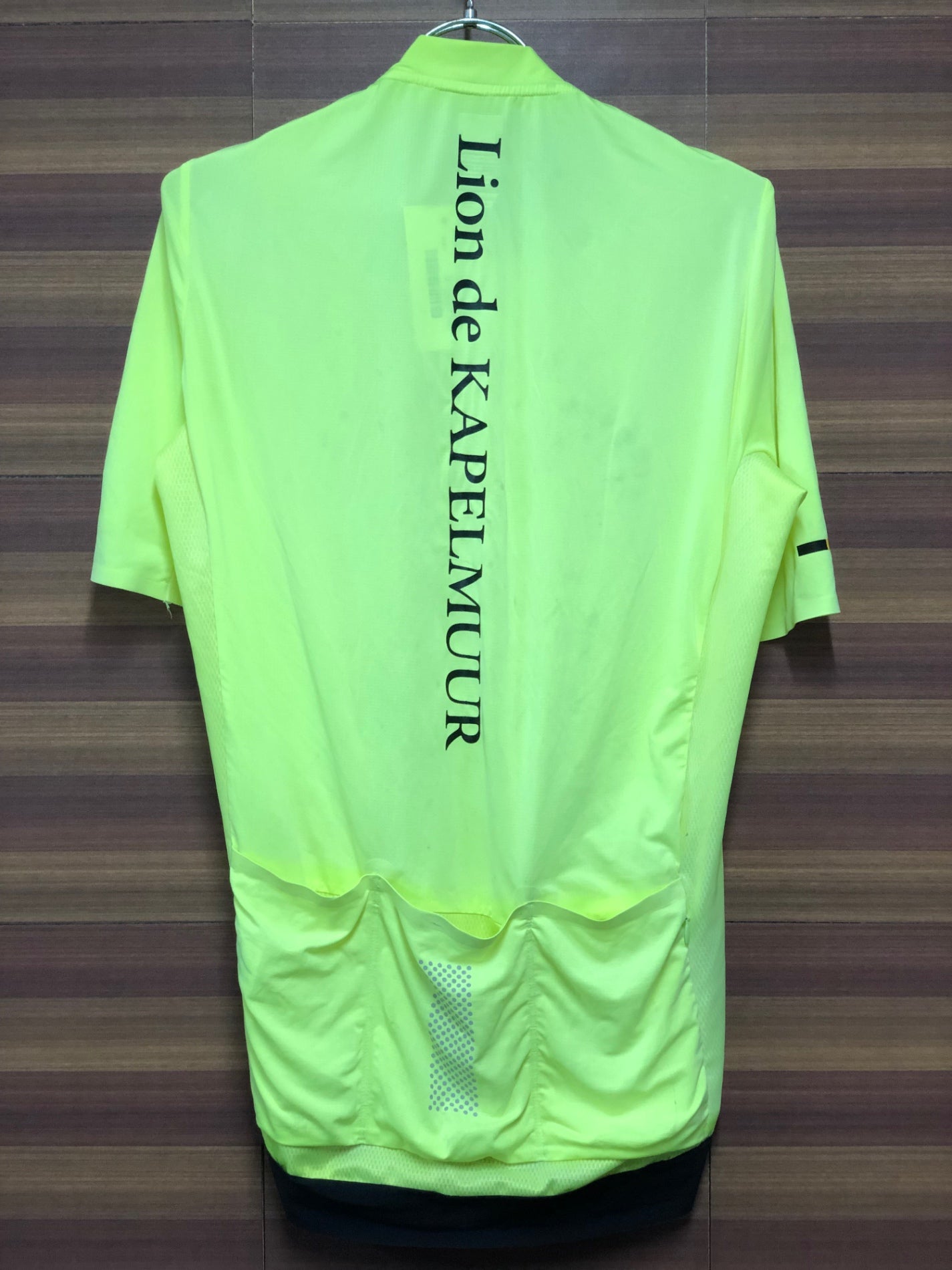 IJ389 リオンドカペルミュール Lion de KAPELMUUR 半袖 サイクルジャージ 黄緑 ASIA XL