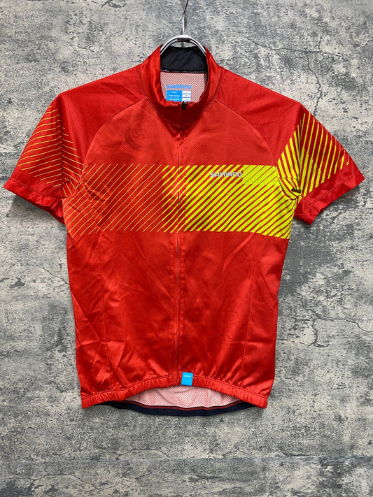 IY970 シマノ SHIMANO 半袖 サイクルジャージ 赤 黄 M