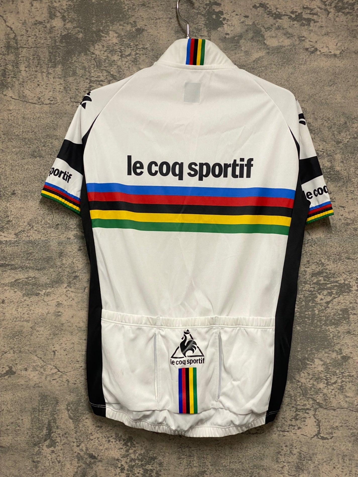 JA357 ルコックスポルティフ le coq sportif 半袖 サイクルジャージ S ハーフジップ アルカンシェル