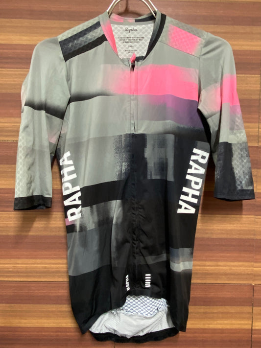 IK330 ラファ Rapha PT AERO JERSEY 半袖 サイクルジャージ グレー 黒 ピンク S