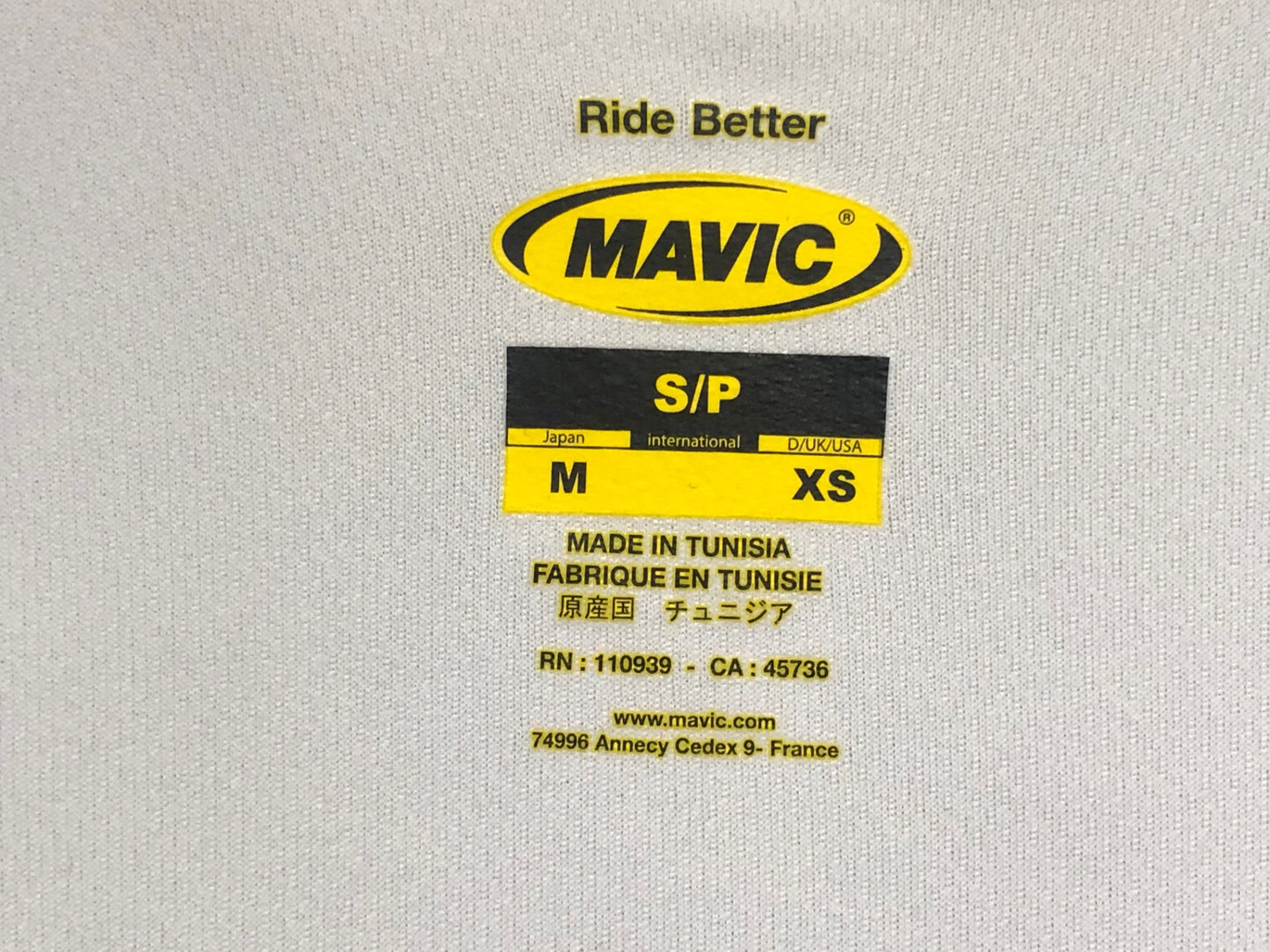 IF981 マヴィック MAVIC アルティウム ALTIUM 半袖 サイクルジャージ 白 M