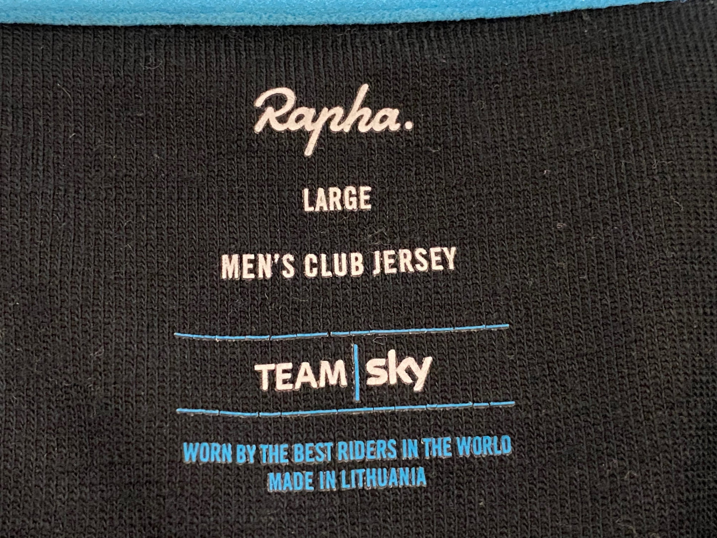 JC807 ラファ Rapha MEN'S CLUB JERSEY 半袖 サイクルジャージ ハーフジップ 黒 L TEAM sky