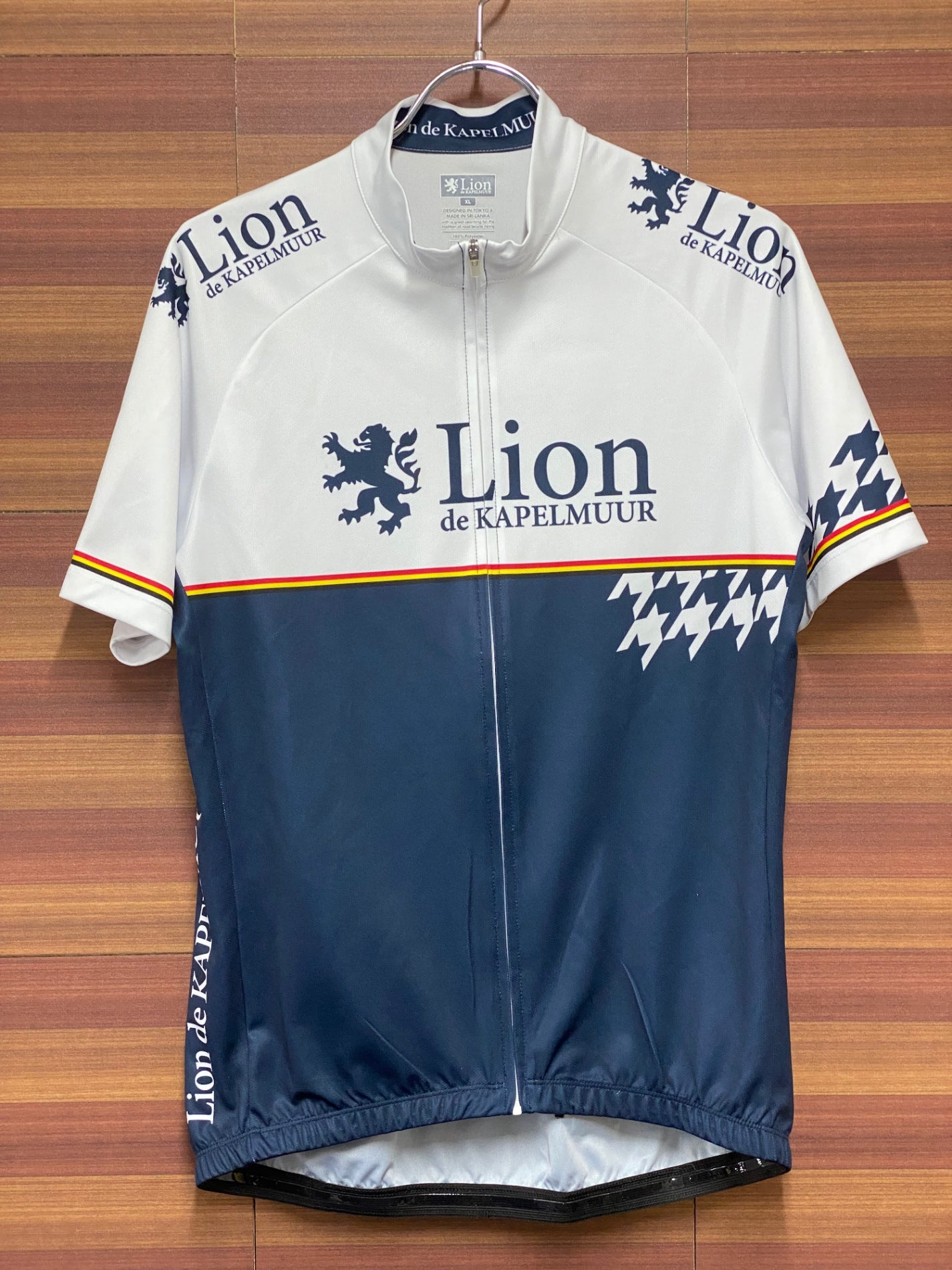 IH995 リオンドカペルミュール LION de KAPELMUUR 半袖 サイクルジャージ XL 白/紺