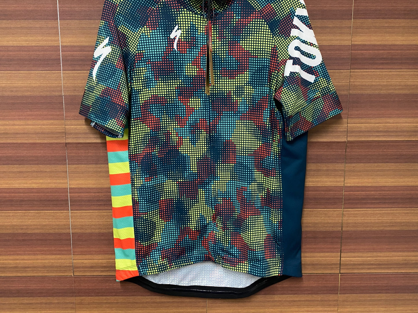 IQ244 スペシャライズド SPECIALIZED SL EXPERT JERSEY SS 半袖 サイクルジャージ 黄緑 総柄 L