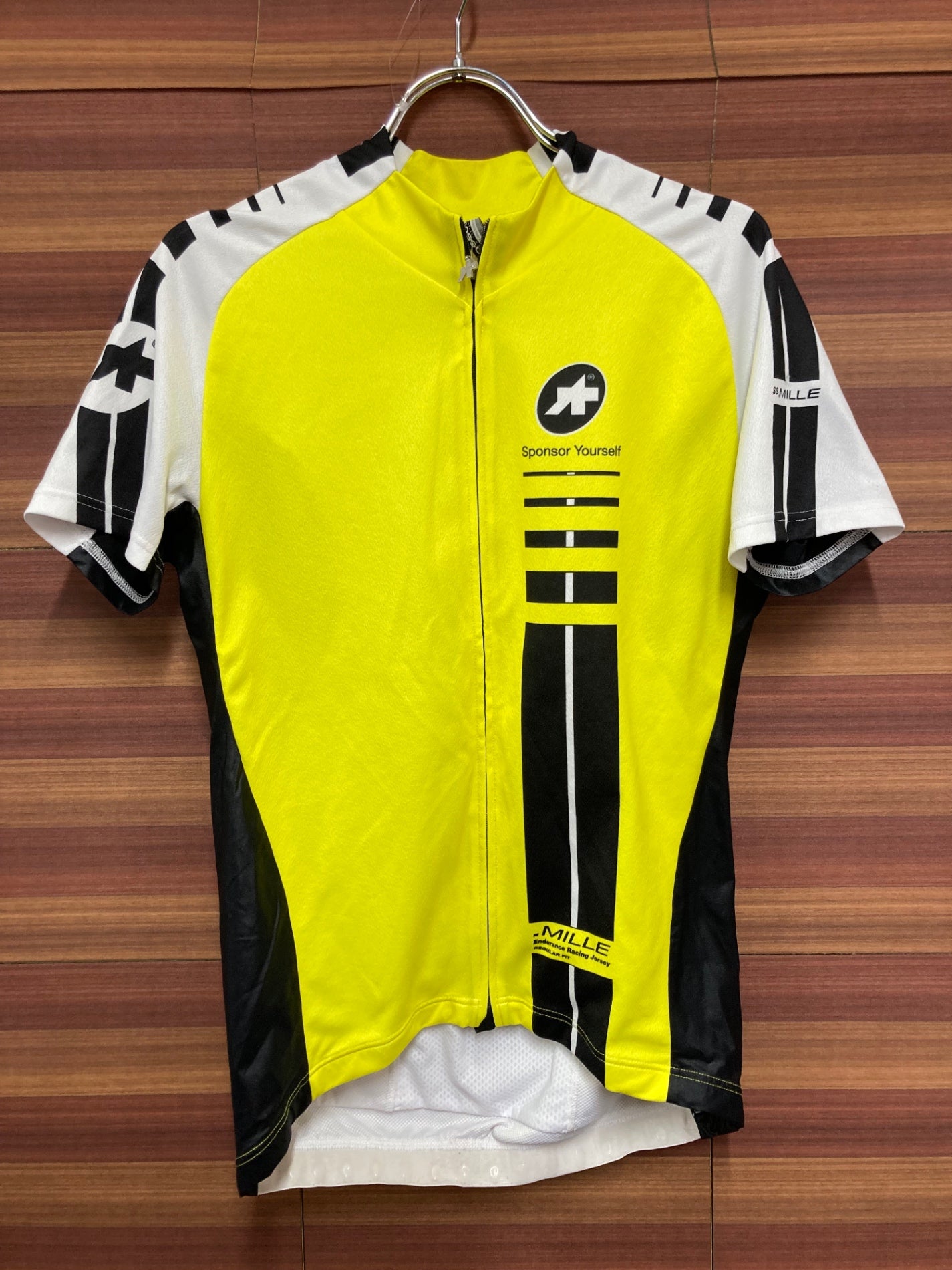 IO843 アソス assos SS.MILLE 半袖 サイクルジャージ S 白黄 タグ欠損