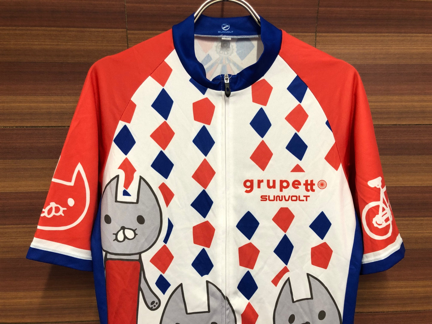 IS976 サンボルト SUNVOLT 半袖 サイクルジャージ 白 青 赤 L