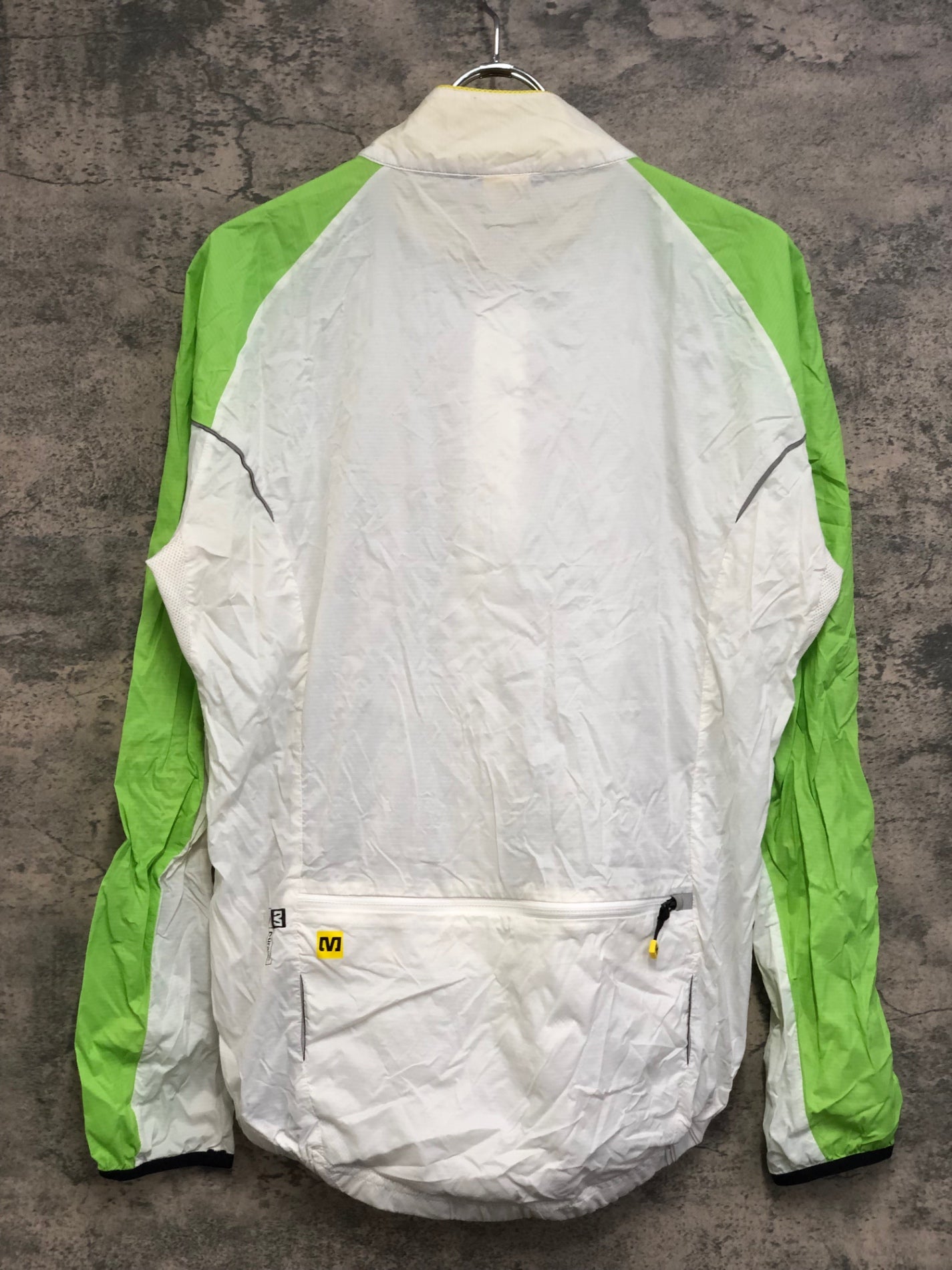 IV340 マヴィック MAVIC 長袖 ウィンドブレーカー 白 黄緑 L