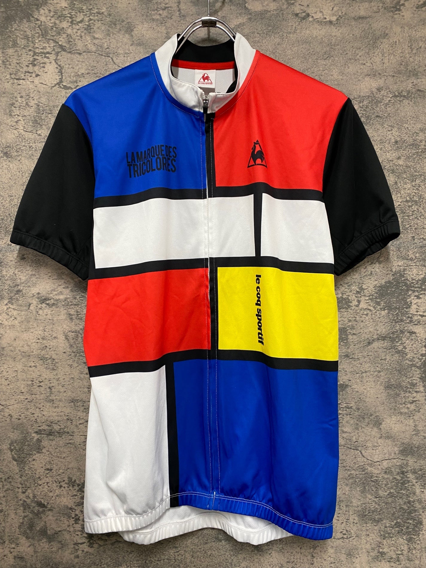 IO089 ルコックスポルティフ le coq sportif 半袖 サイクルジャージ 青 赤 白 L