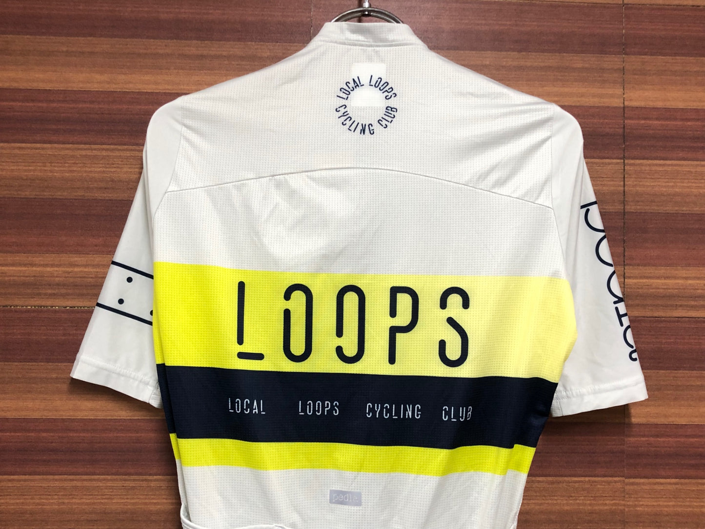 IB801 ペドラ Pedla 半袖 サイクルジャージ 白 黃 XS LOCAL LOOP CYCLING CLUB