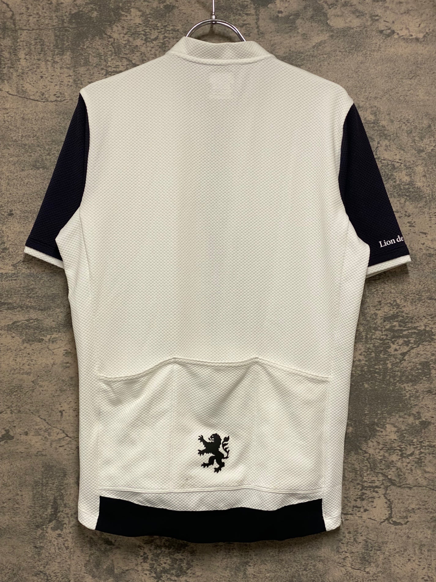 JB701 リオンドカペルミュール Lion de KAPELMUUR 半袖 サイクルジャージ 白 黒 L