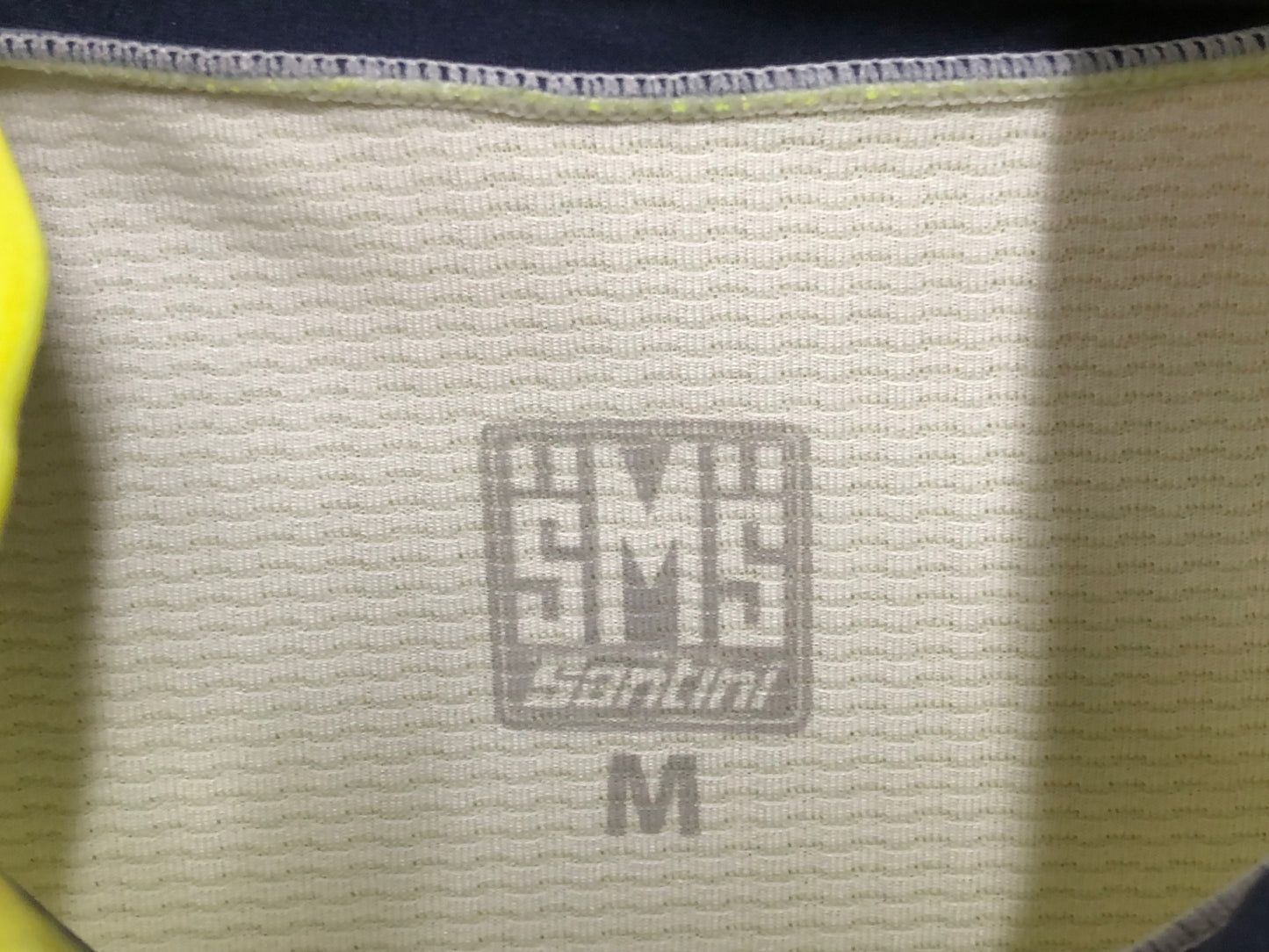 IL248 サンティーニ Santini 半袖 サイクルジャージ 黄 グレー M Segafredo ※汚れ、擦れ