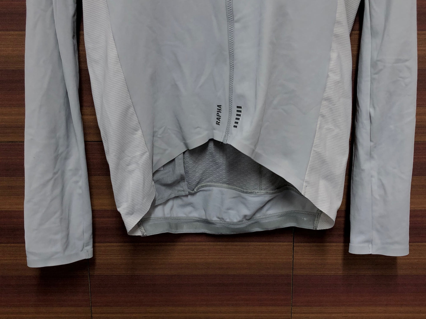 IO428 ラファ Rapha PRO TEAM LONG SLEEVE THERMAL JERSEY 長袖 サイクルジャージ グレー M  ※反射素材劣化