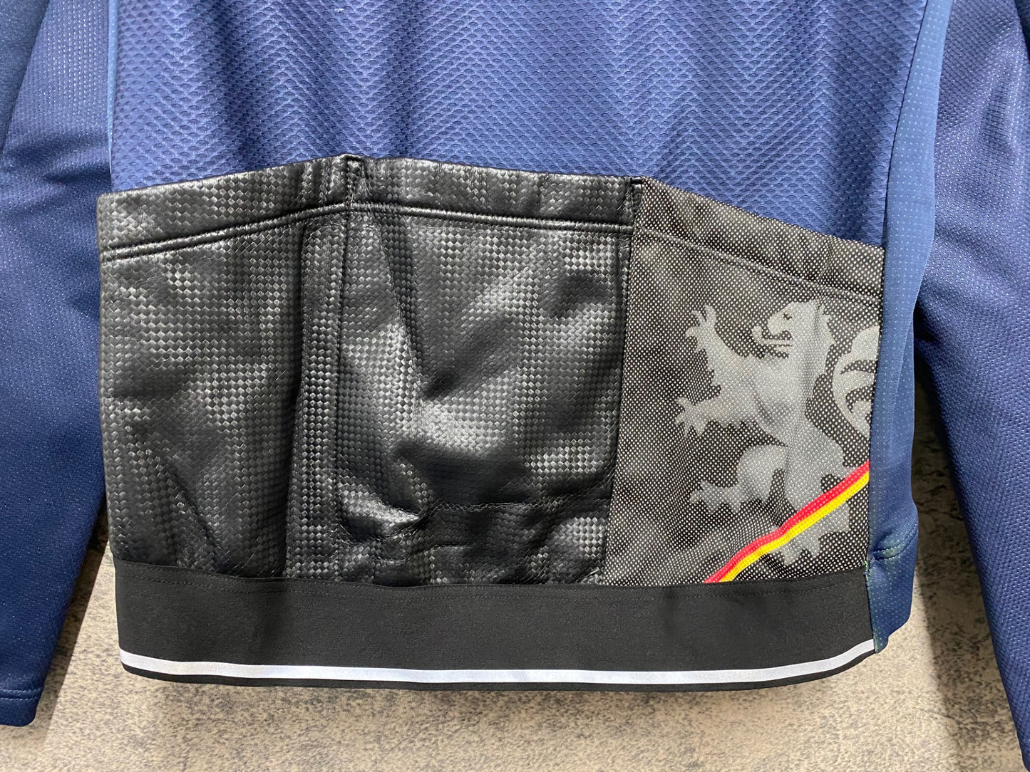 JB067 リオンドカペルミュール Lion de KAPELMUUR 長袖 サイクルジャージ 紺 黒 S 裏起毛