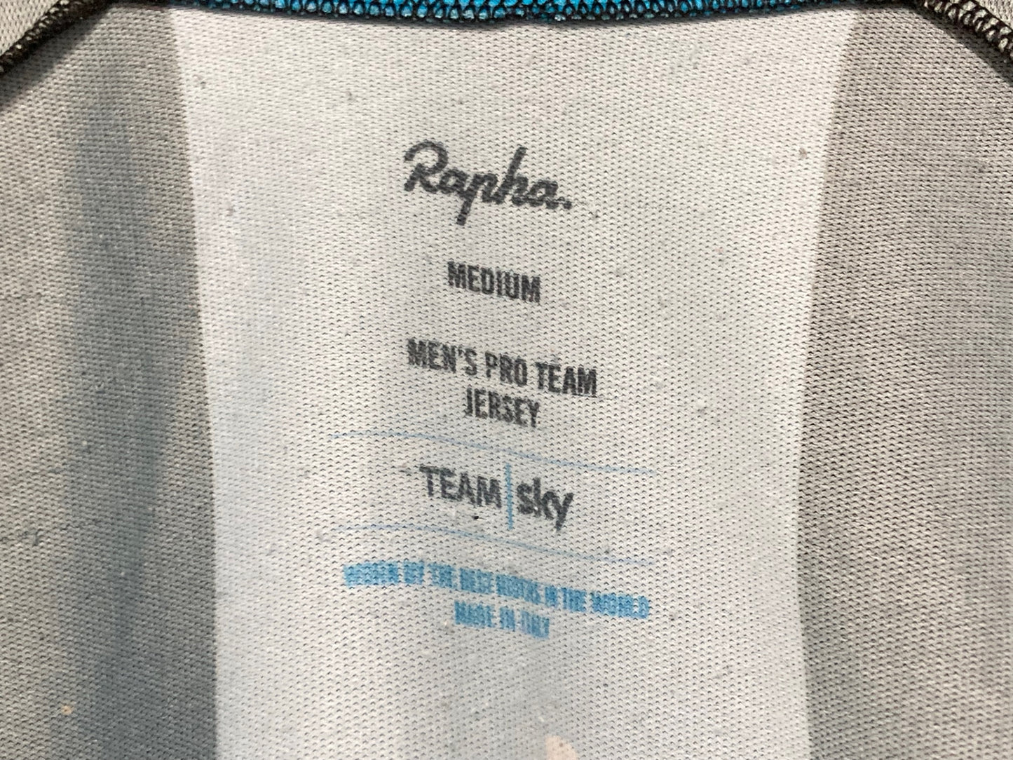 IW744 ラファ Rapha MEN'S PRO TEAM JERSEY 半袖 サイクルジャージ 黒 水色 M TEAM sky ※擦れ、よれ