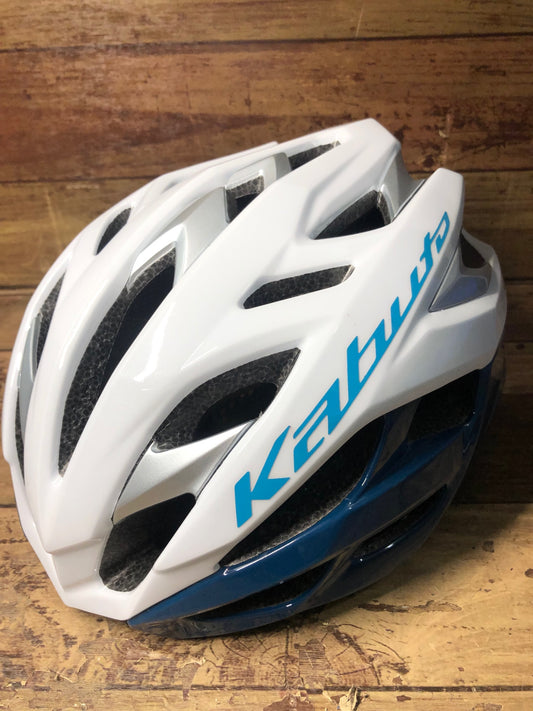 HT838 カブト KABUTO ヴォルツァ VOLZZA サイクルヘルメット L/XL 白青 R0305製造