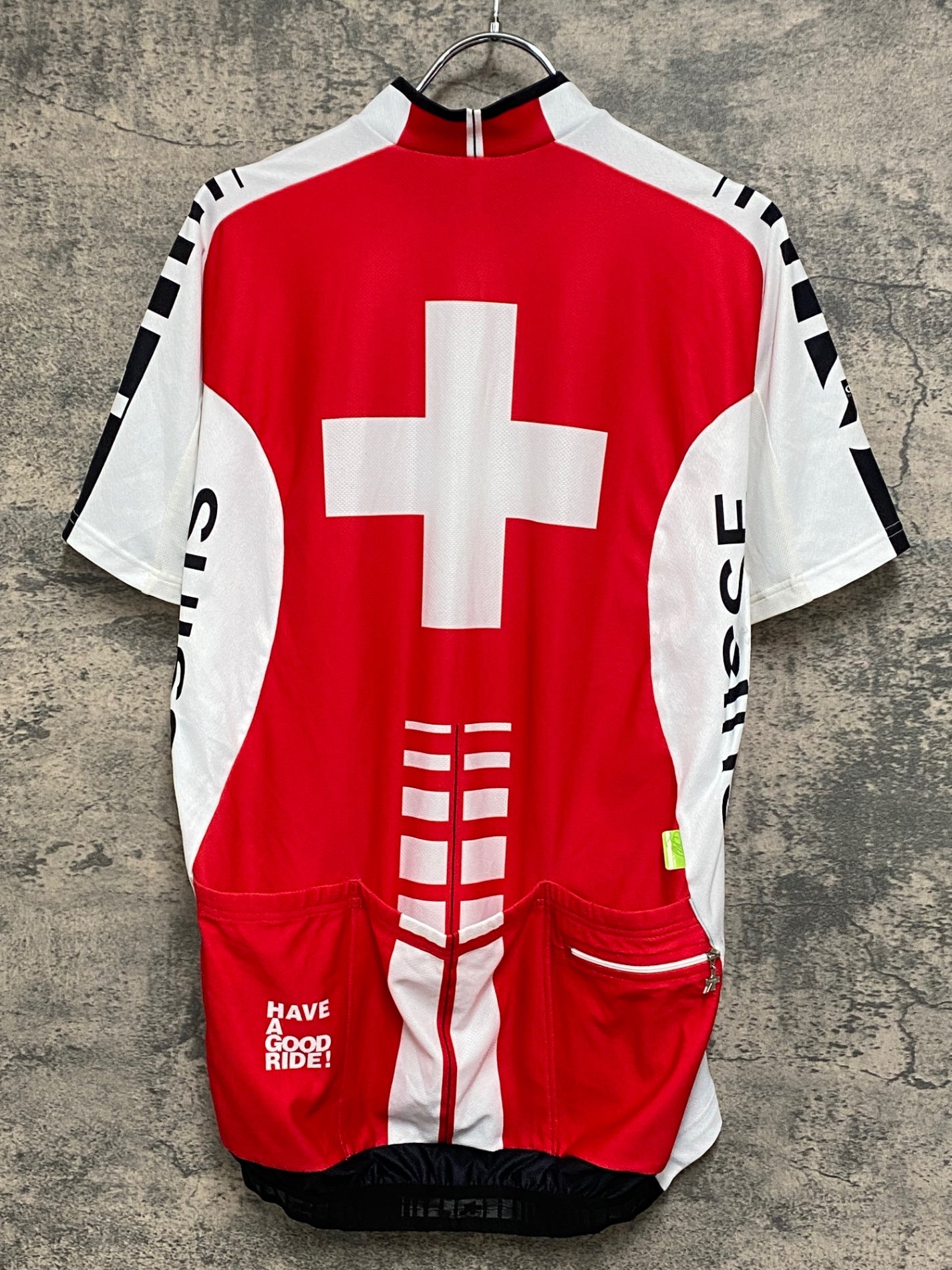 IZ547 アソス assos federation Swiss Jersey 半袖 サイクルジャージ 白 赤 XL
