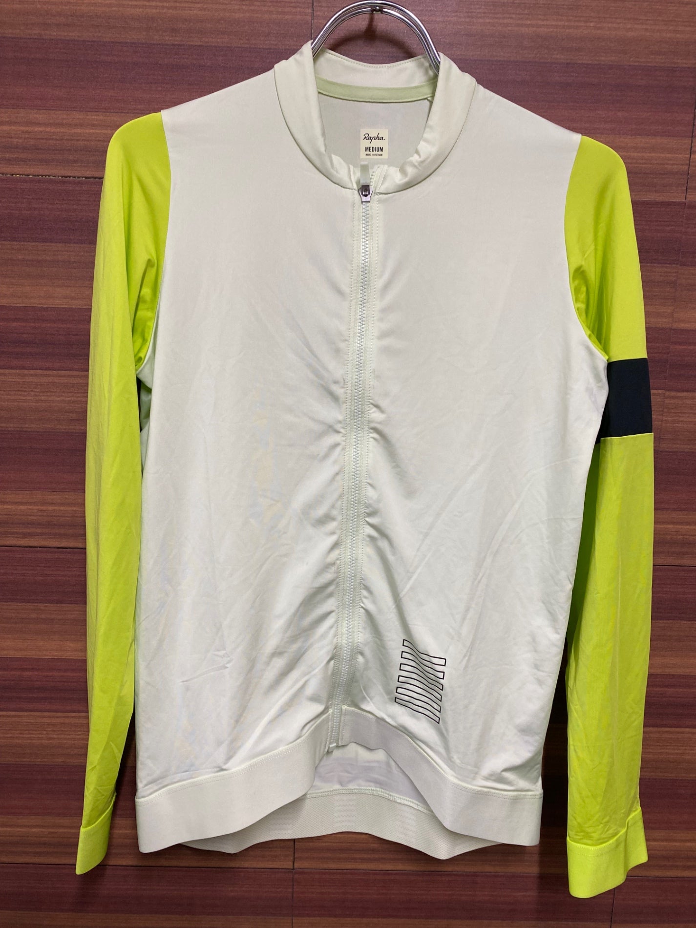 IC522 ラファ Rapha PRO TEAM LONG SLEEVE TRAINING JERSEY 長袖サイクルジャージ 蛍光 白 M