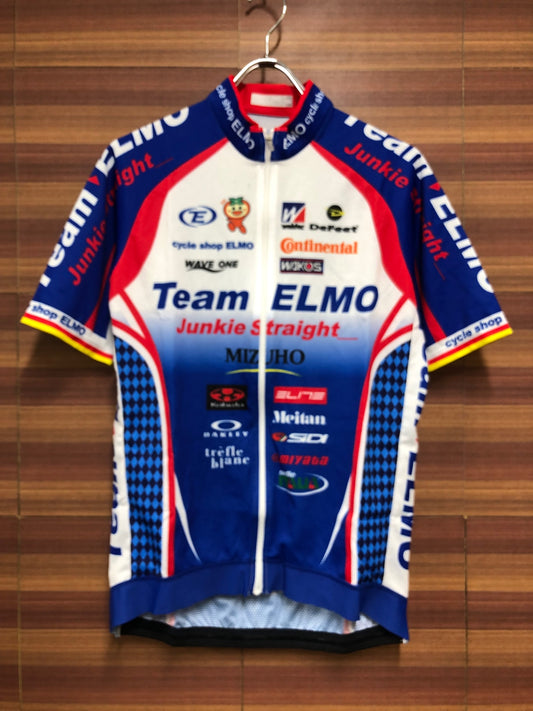 IL347 ウェイブワン WAVEONE 半袖 サイクルジャージ 青 白 XXL チームジャージ Team ELMO