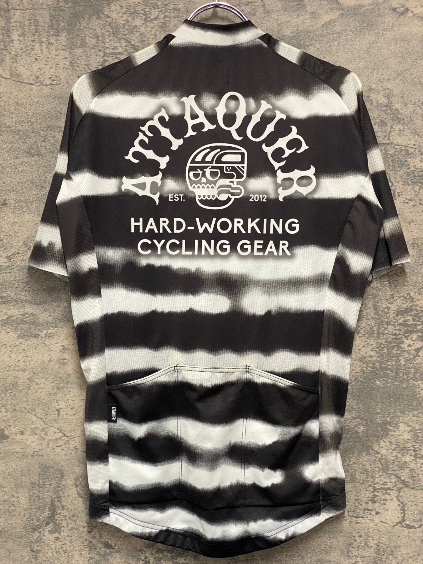 JA622 アタッカー ATTAQUER 半袖 サイクルジャージ 白 黒 M