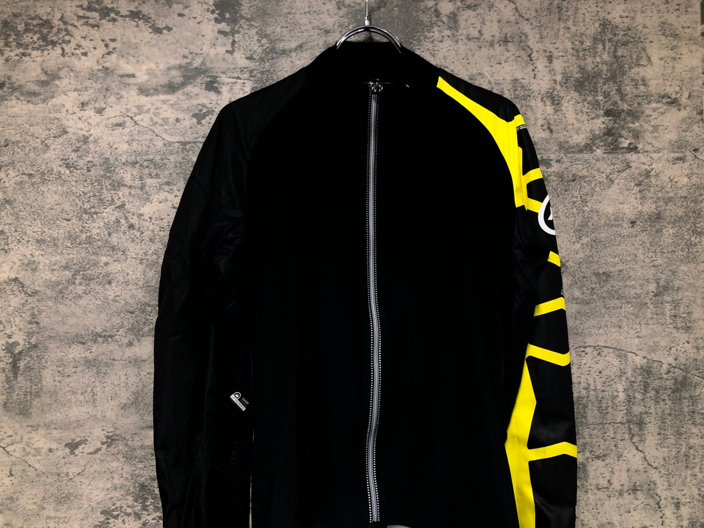 IY441 アソス assos MILLE EVO7 サイクルジャケット 黒 黄 S 裏起毛