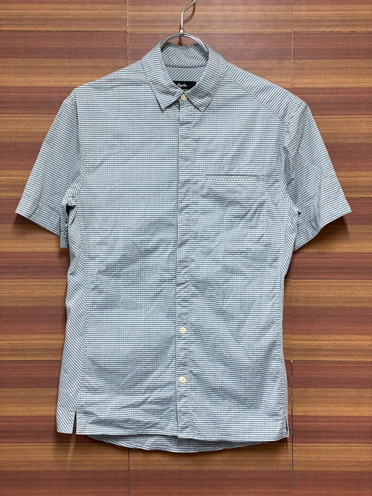 II627 ラファ Rapha SHORT SLEEVE SHIRT 半袖 Yシャツ 白 青 S