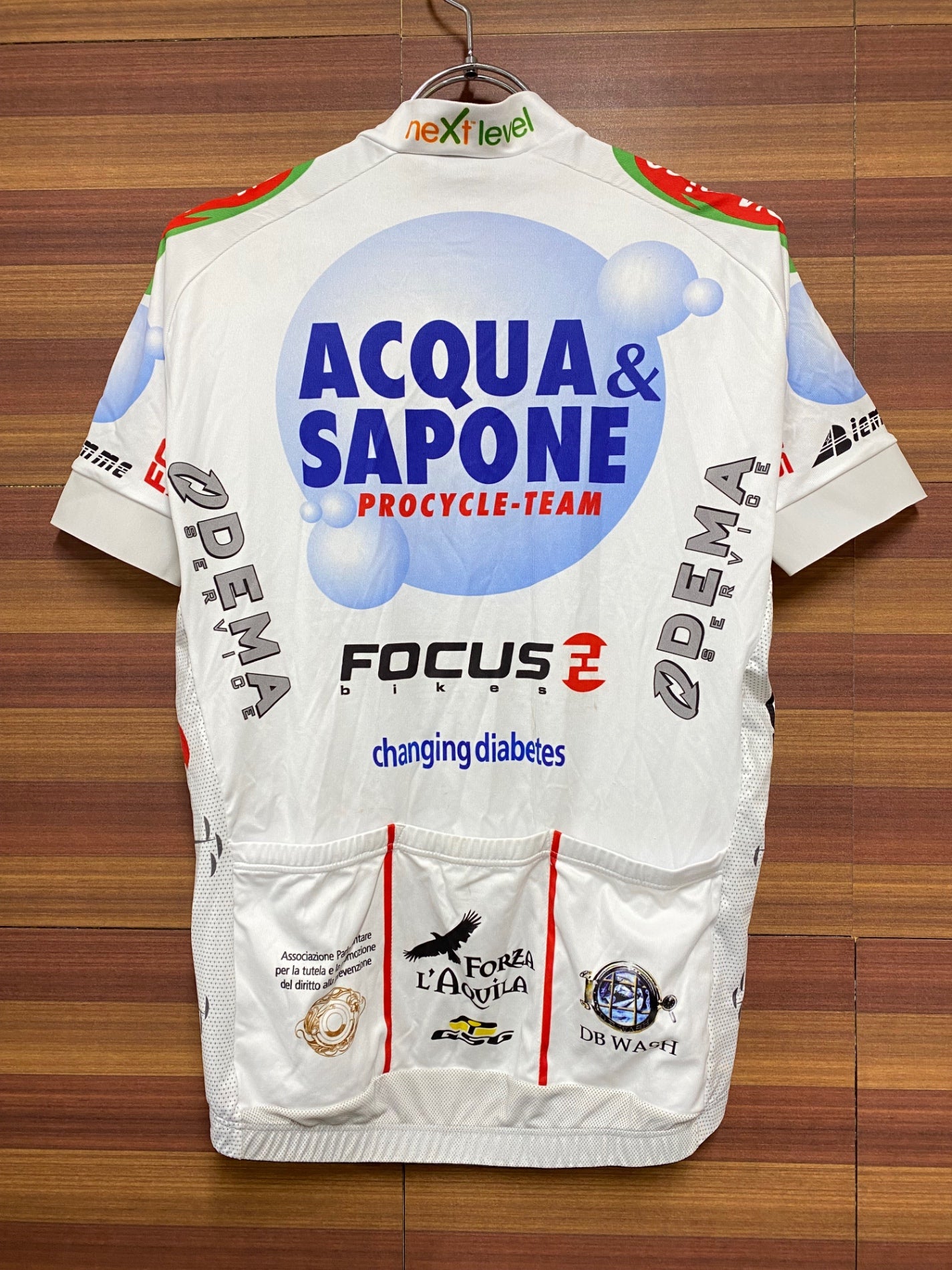 ID668 ジェッセージ GSG 半袖 サイクルジャージ 白 S AQUA&SAPONE