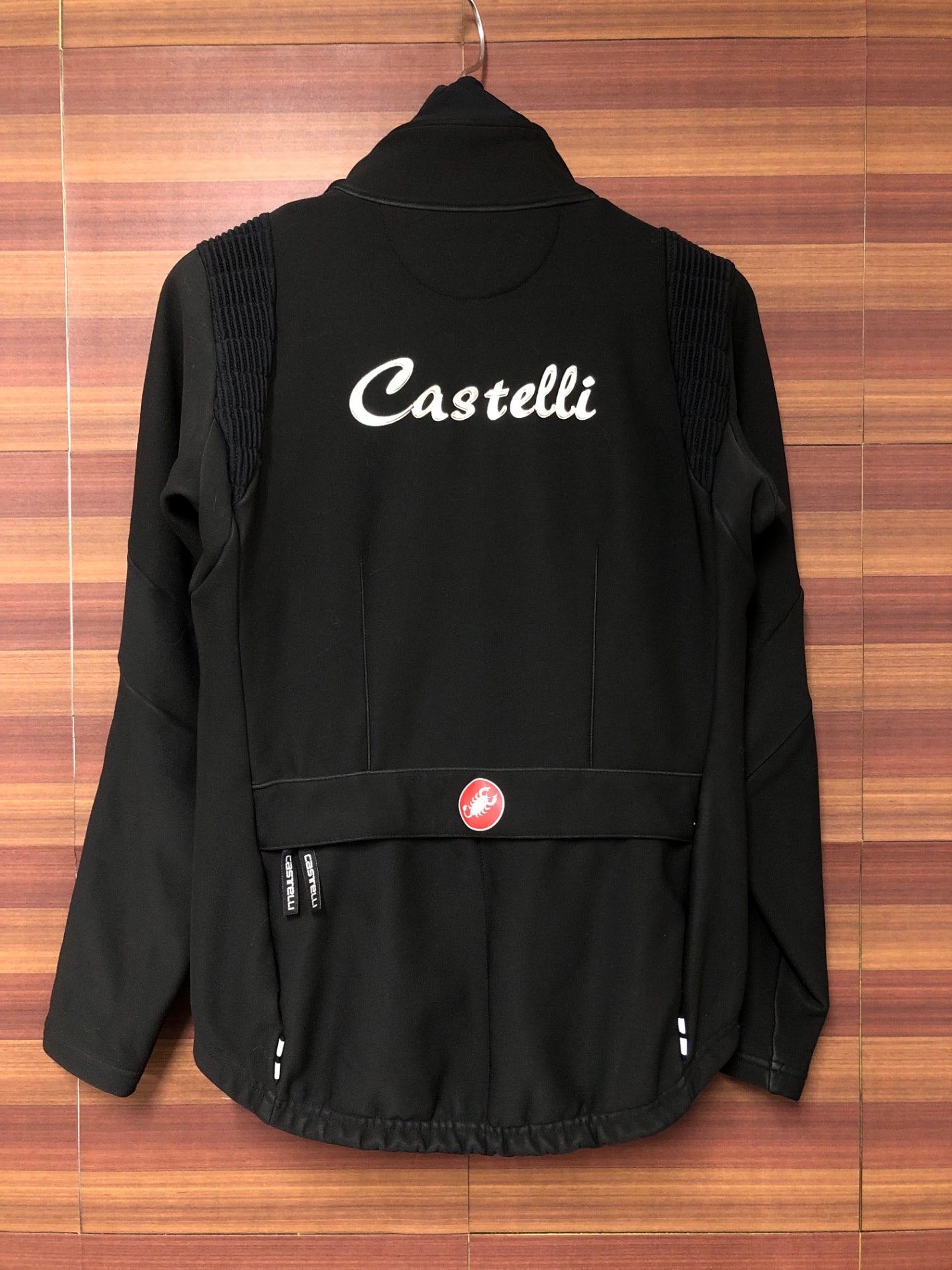 IK319 カステリ CASTELLI ロッソコルサ ROSSO CORSA 長袖 サイクルジャケット 黒 M 裏起毛