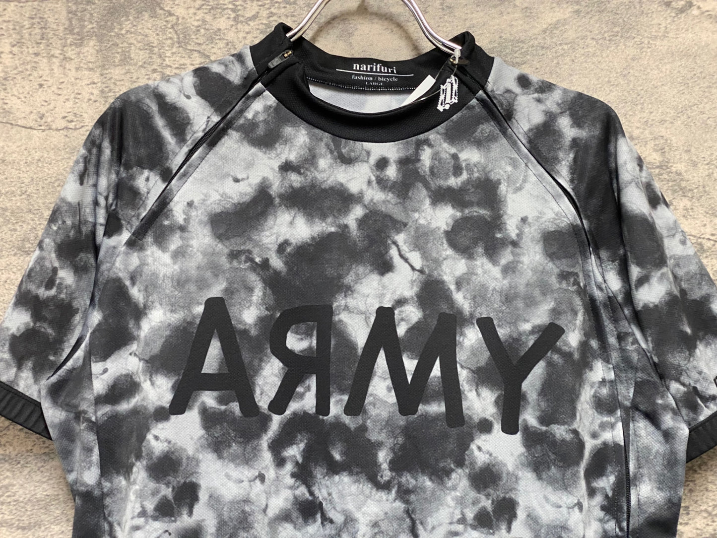 JB827 ナリフリ narifuri 半袖 サイクルジャージ 黒グレー L