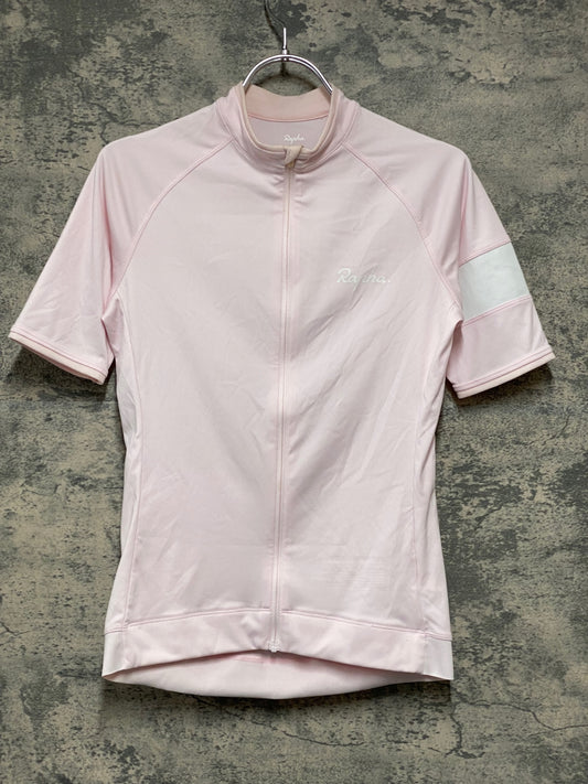 IO208 ラファ Rapha WOMEN'S CORE JERSEY 半袖サイクルジャージ ピンク XS ゴム伸び ほつれ スレあり