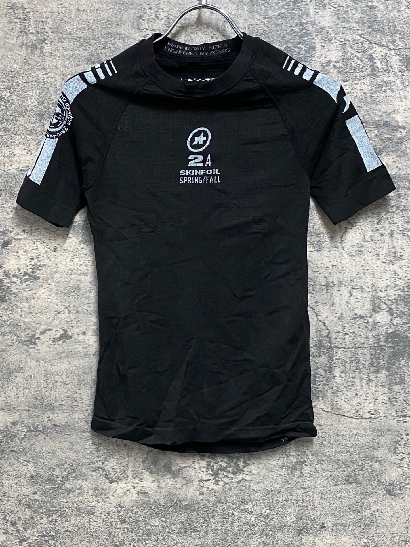 JB294 アソス assos SKINFOIL 2.4 半袖 ベースレイヤー 黒 SIZE 0 SPRING/FALL