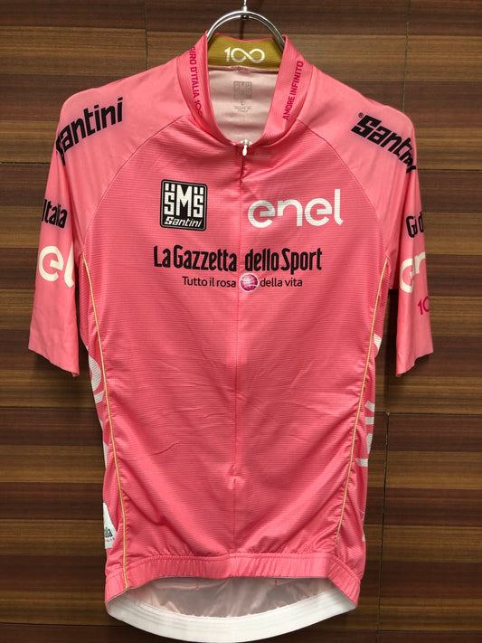 IP956 サンティーニ Santini 半袖 サイクルジャージ ピンク L ハーフジップ Giro d'Italia
